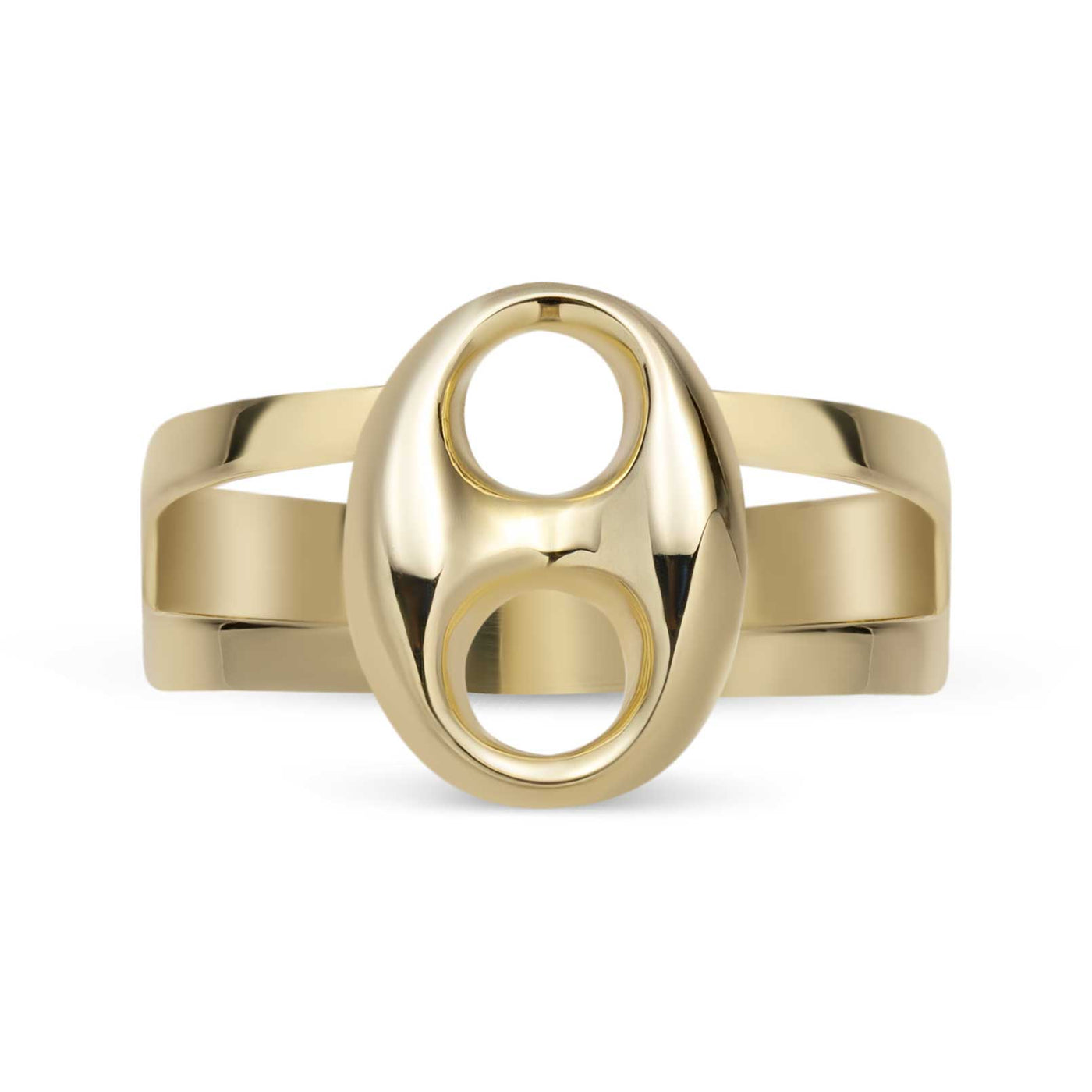 Puffed Gucci Link Ring 10K Yellow Gold