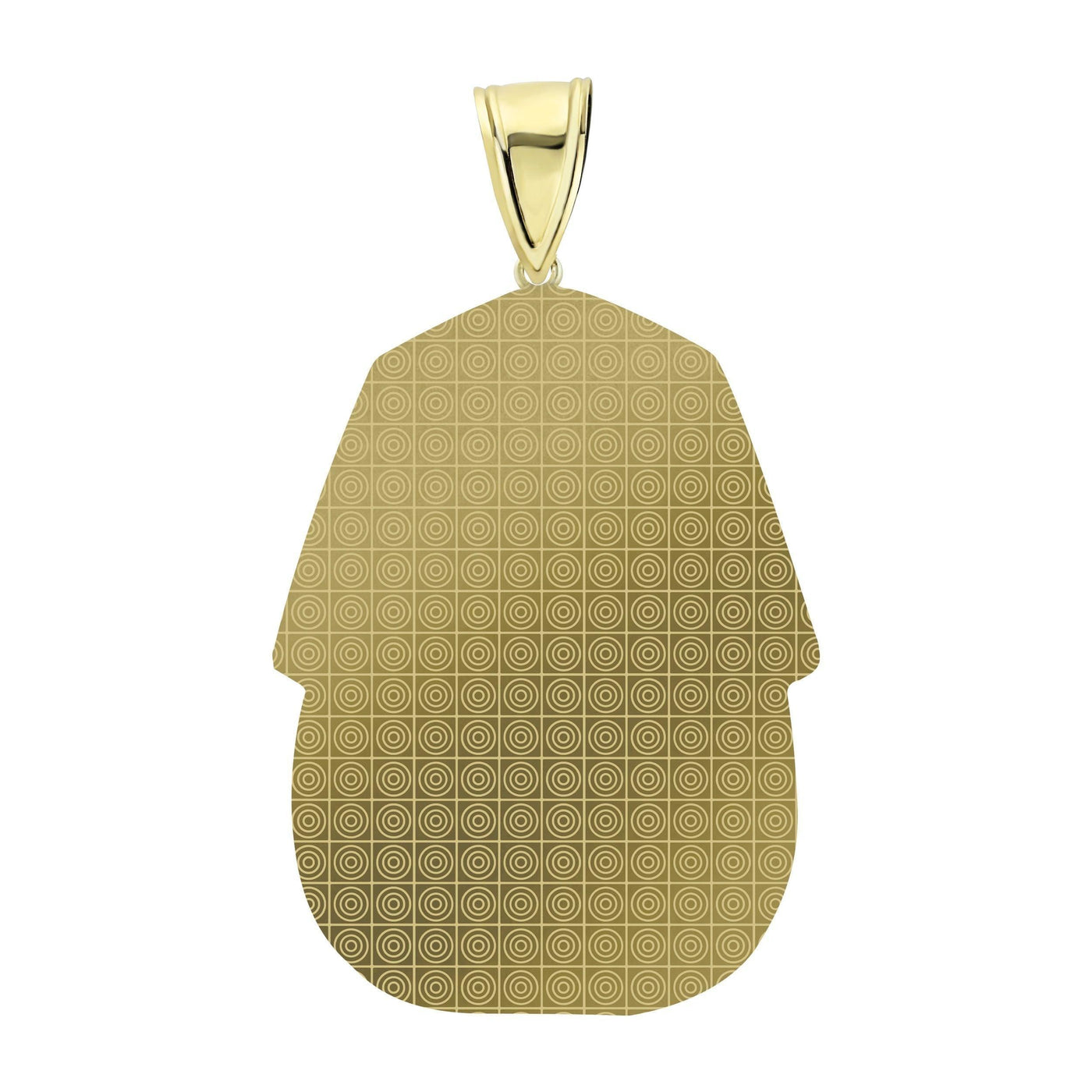 2.5" Pharaoh Egyptian King Diamond Cut Pendant 10K Yellow Gold - bayamjewelry