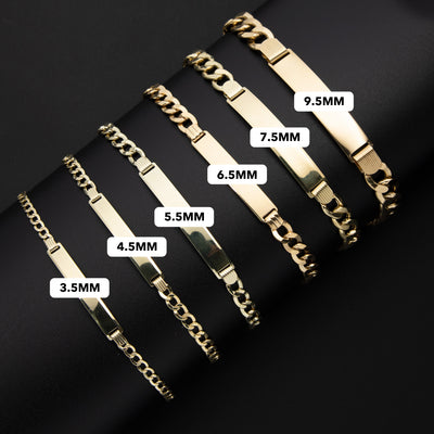 Miami Curb Link ID Bracelet 10K Yellow Gold - Hollow