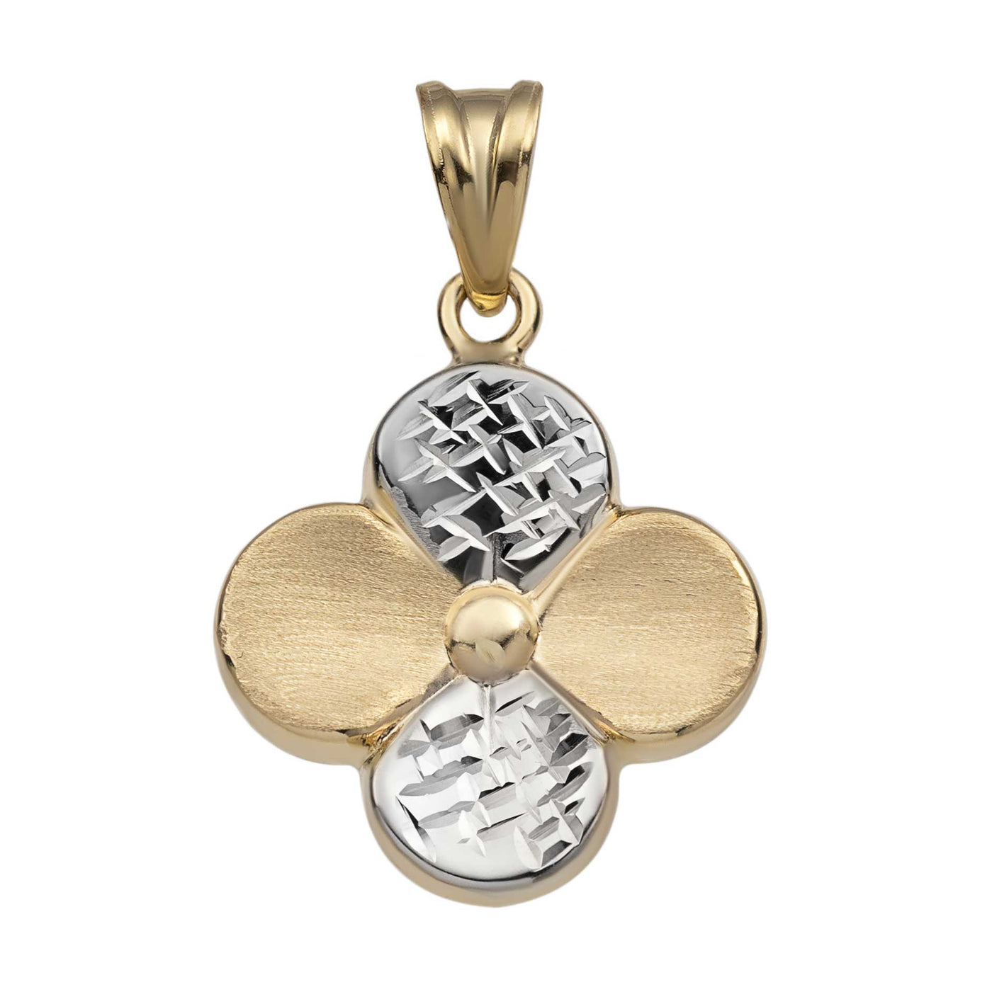 1 1/4" Four-Leaf Clover Pendant 10K Yellow Gold