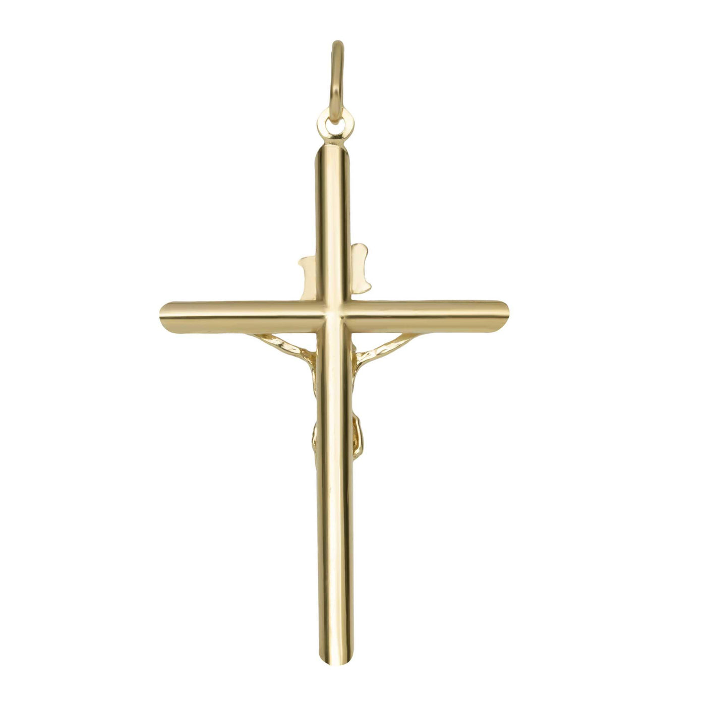 INRI Jesus Crucifix Cross Pendant 10K Yellow Gold - bayamjewelry