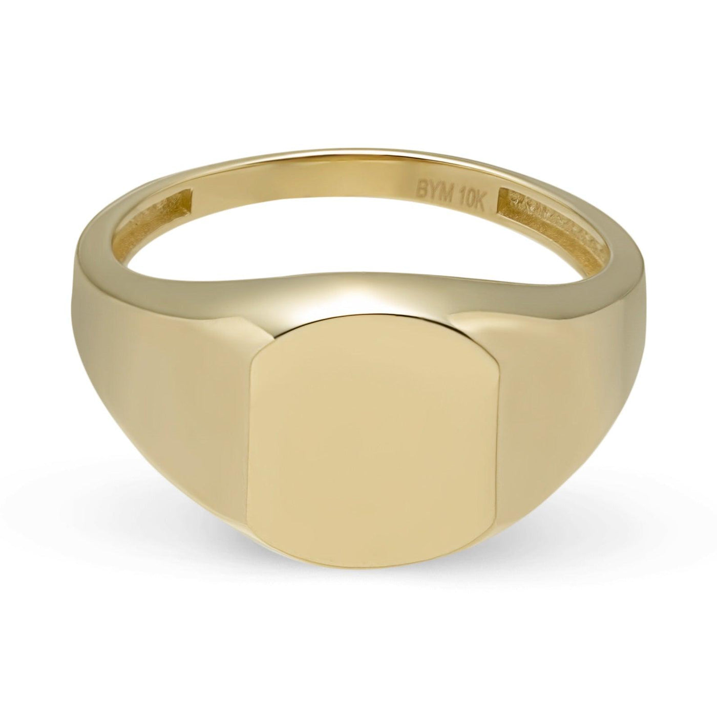 Medium Signet Ring Solid 10K Yellow Gold - bayamjewelry