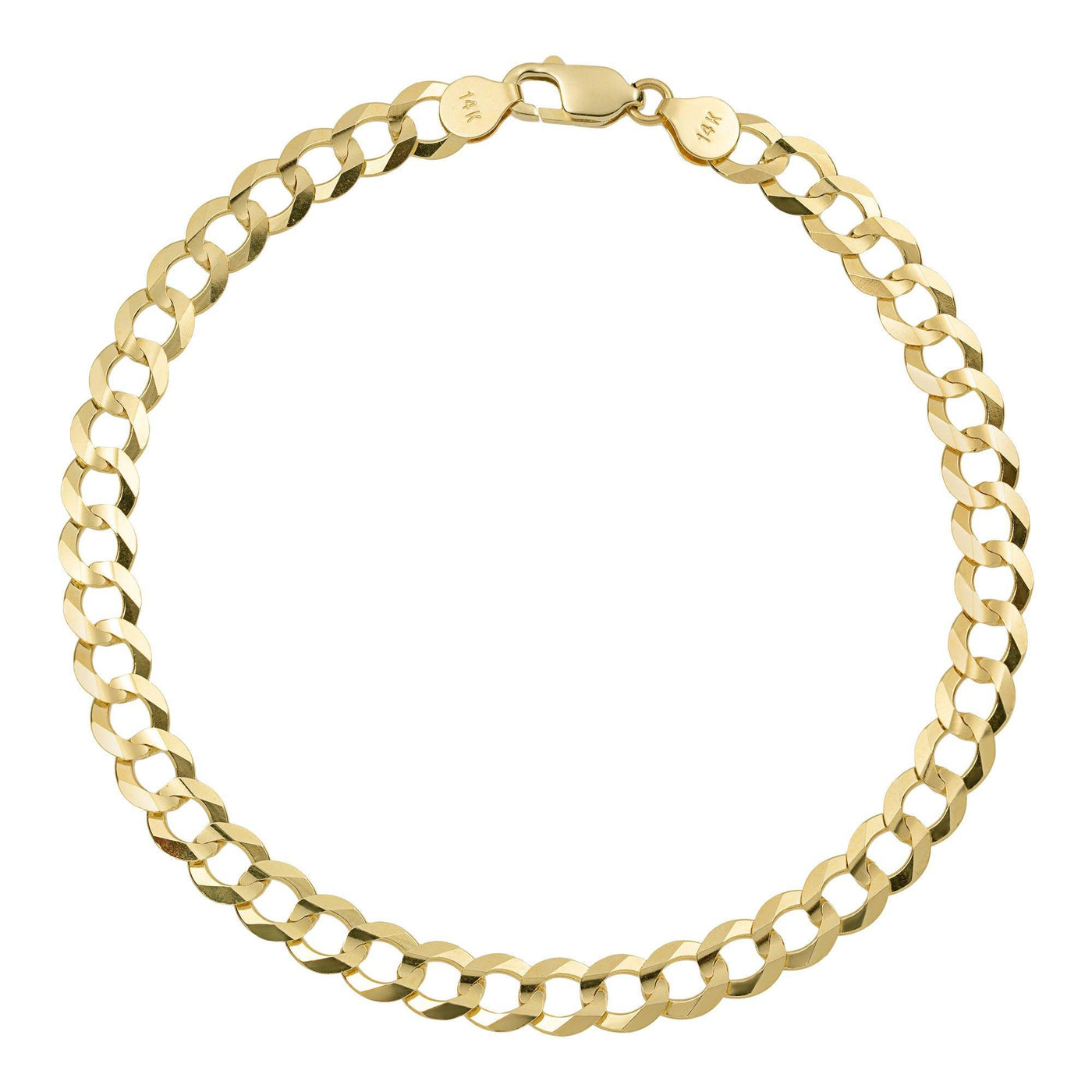 Miami Curb Link Anklet 14K Yellow Gold - bayamjewelry
