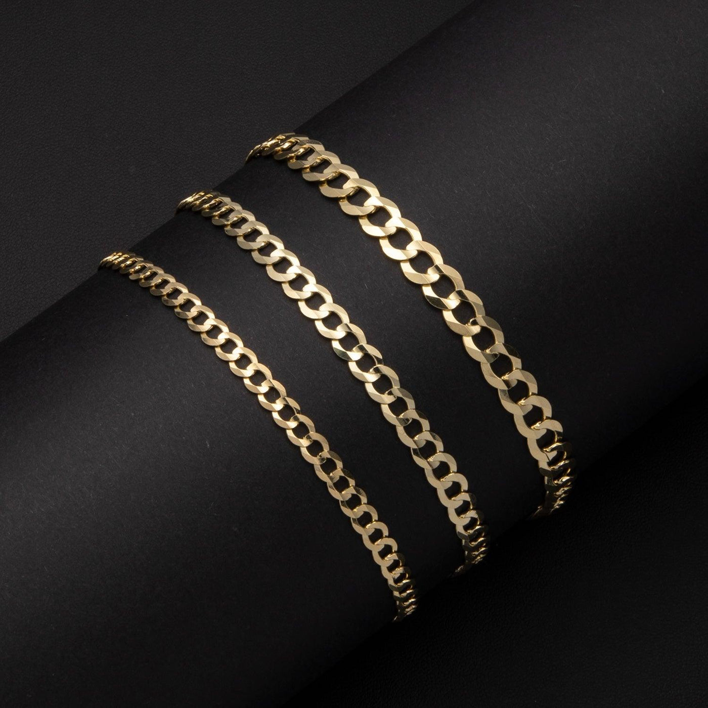 Miami Curb Link Anklet 14K Yellow Gold - bayamjewelry