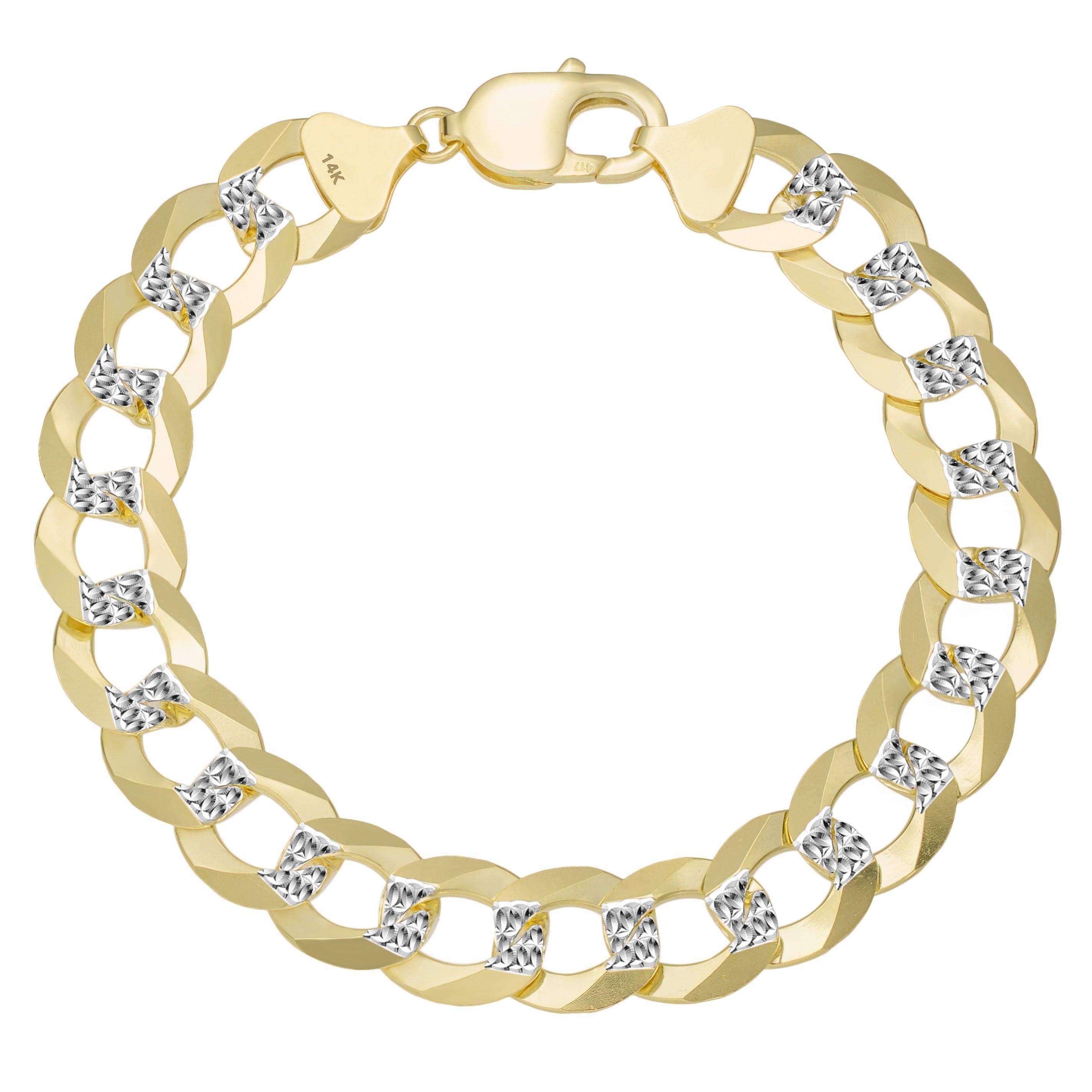 Solid Curb Link Bracelet 14K Yellow Gold 8.75
