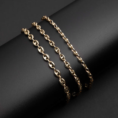Puffed Gucci Link Chain Bracelet 14K Yellow Gold - Hollow - bayamjewelry