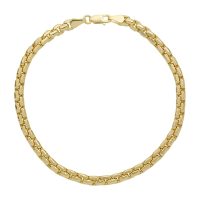 Round Box Link Bracelet 10K Yellow Gold - bayamjewelry