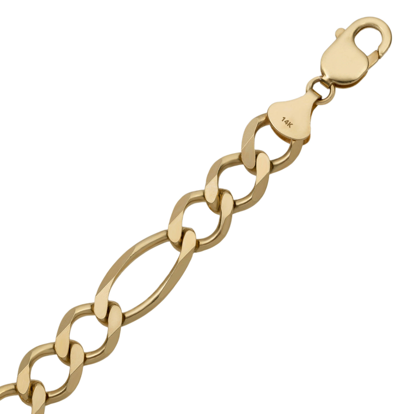 Women's Figaro Link Bracelet 14K Yellow Gold - Solid - bayamjewelry