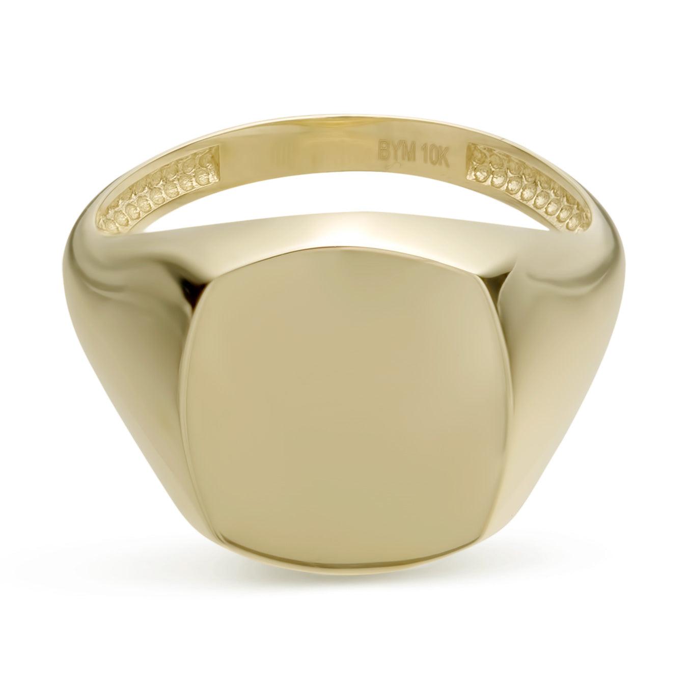 Women's Large Signet Ring Solid 10K Yellow Gold - bayamjewelry
