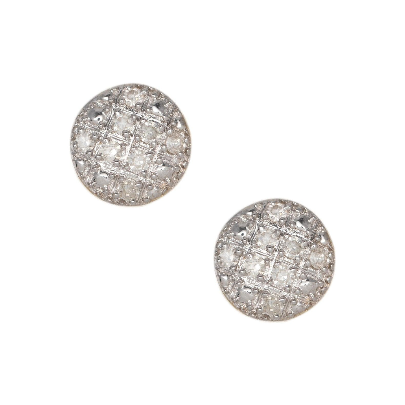 Women's Micro-Pavé Round Diamond Stud Earrings 0.09ct 10K Yellow Gold - bayamjewelry