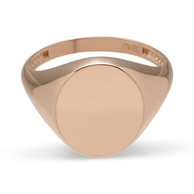 Women's Oval Signet Ring Solid 10K Rose Gold - bayamjewelry