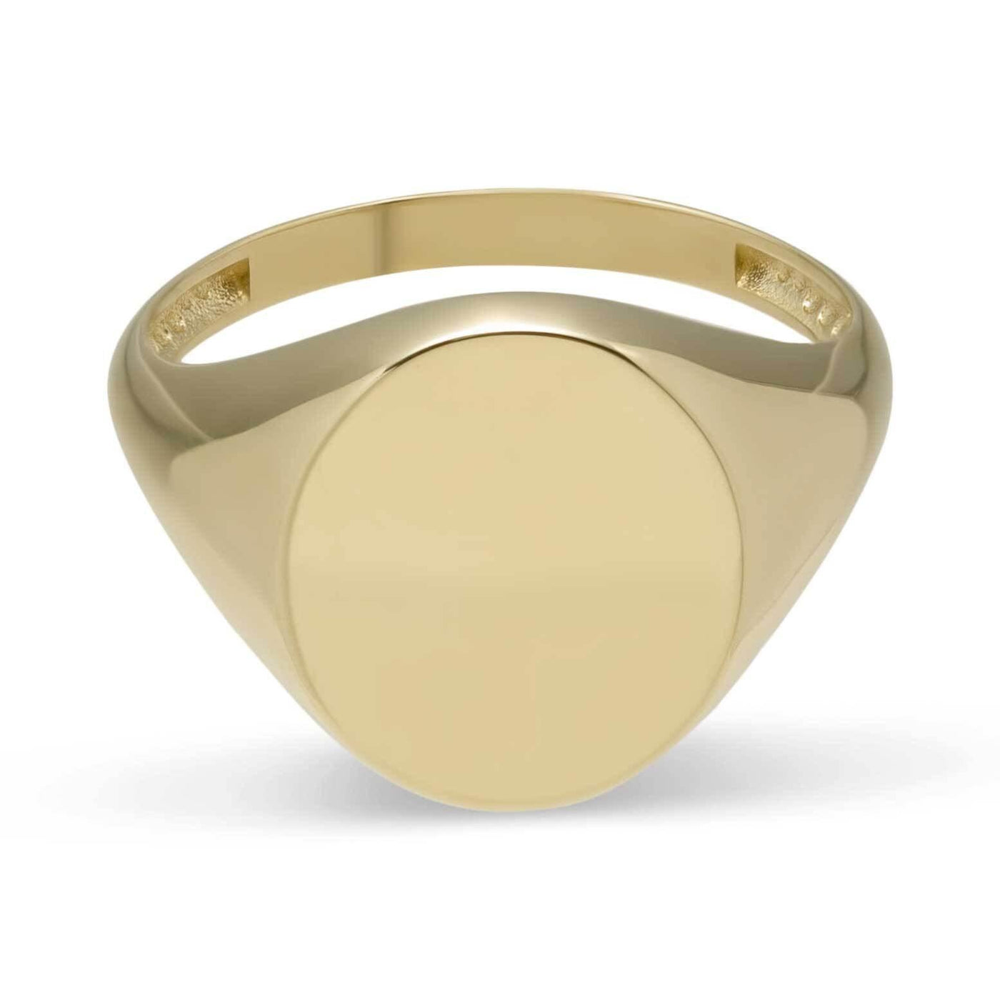 Women's Oval Signet Ring Solid 14K Yellow Gold - bayamjewelry