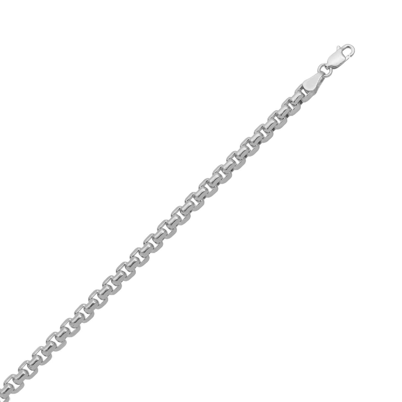Round Box Link Chain Necklace 14K Gold - Hollow
