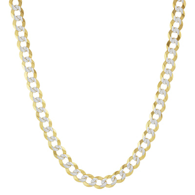 Women's Pave Miami Curb Chain 14K Yellow White Gold - Solid
