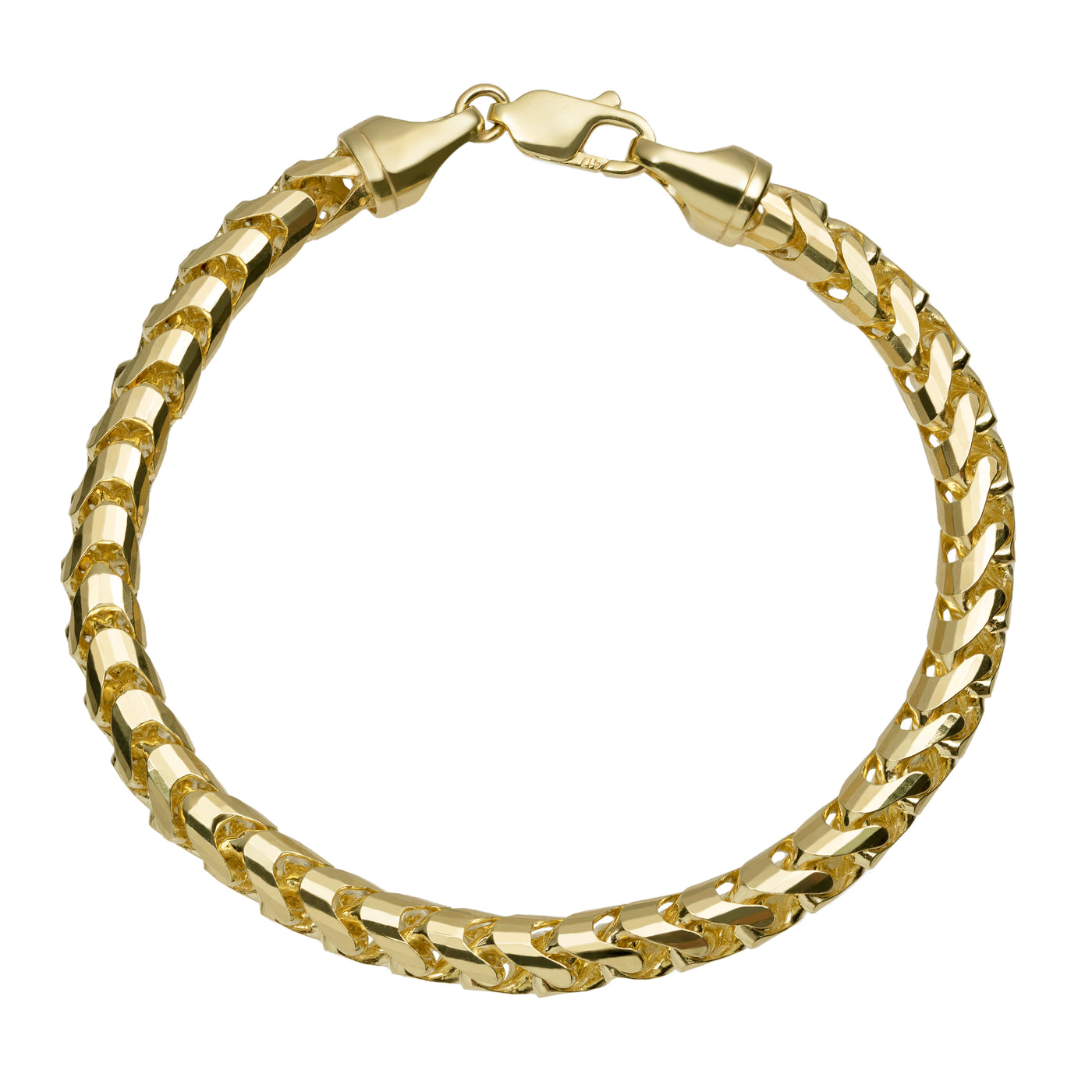 Franco Chain Anklet 10K Yellow Gold - Solid