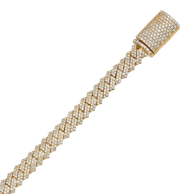 Diamond Edge Cuban Link Bracelet 4.80ctw 14K Yellow Gold