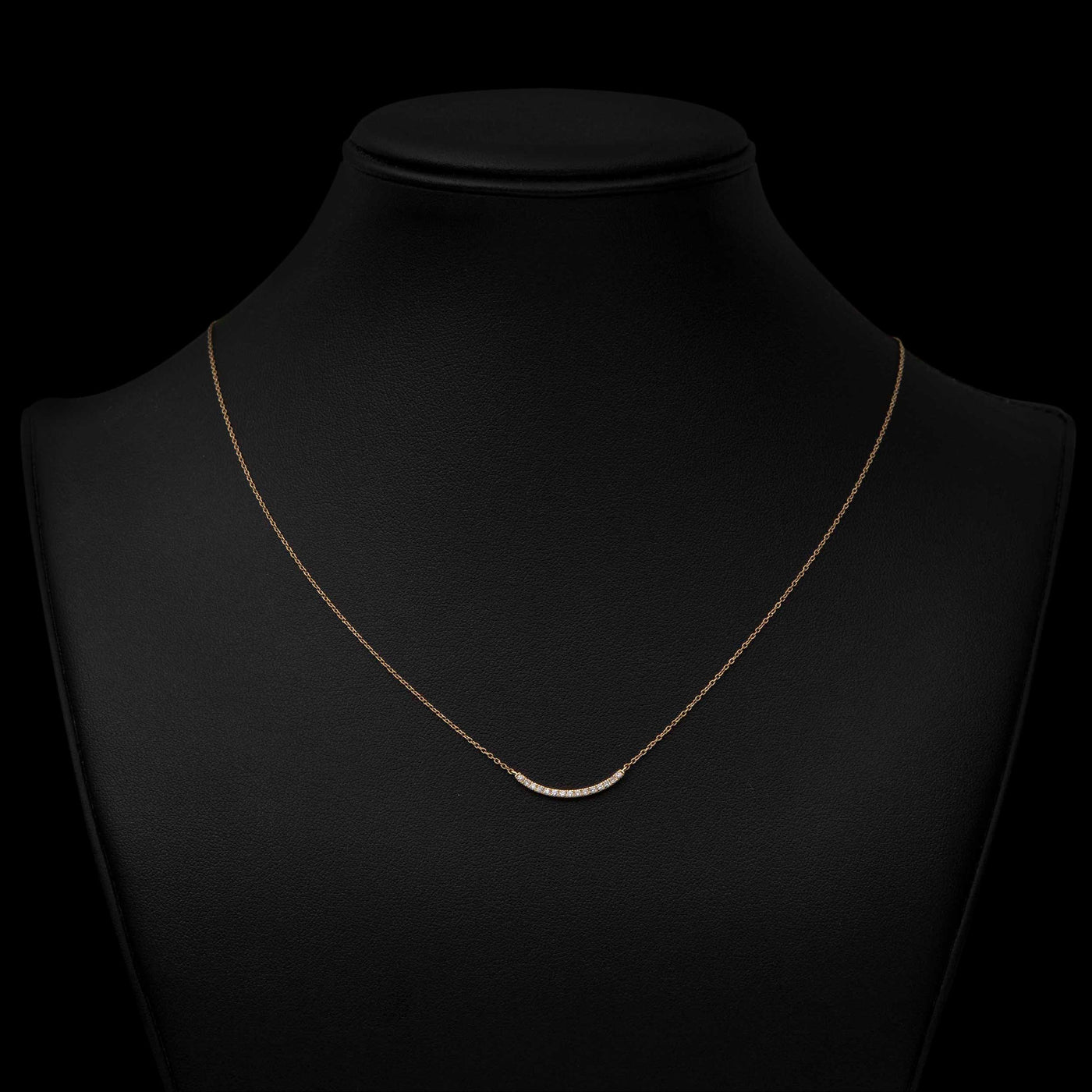 Curved Bar 0.12ctw Diamond Necklace 14K Yellow Gold
