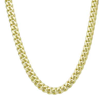 Miami Cuban Link Chain Necklace 14K Yellow Gold - Hollow