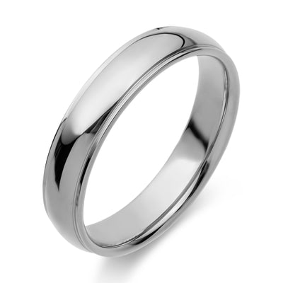 Stepped Edge Classic Comfort Fit Wedding Band Platinum - Solid