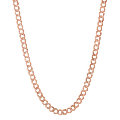Miami Curb Link Chain Necklace 14K Rose Gold - Solid