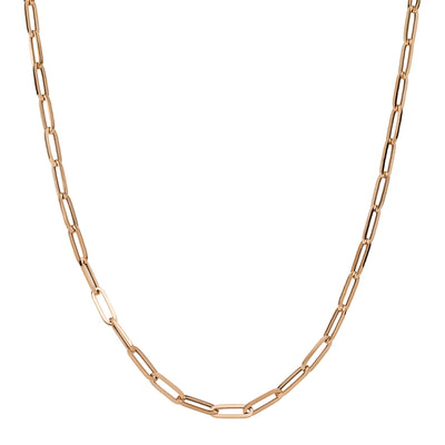 Women's Paperclip Chain Necklace 14K Gold - Solid