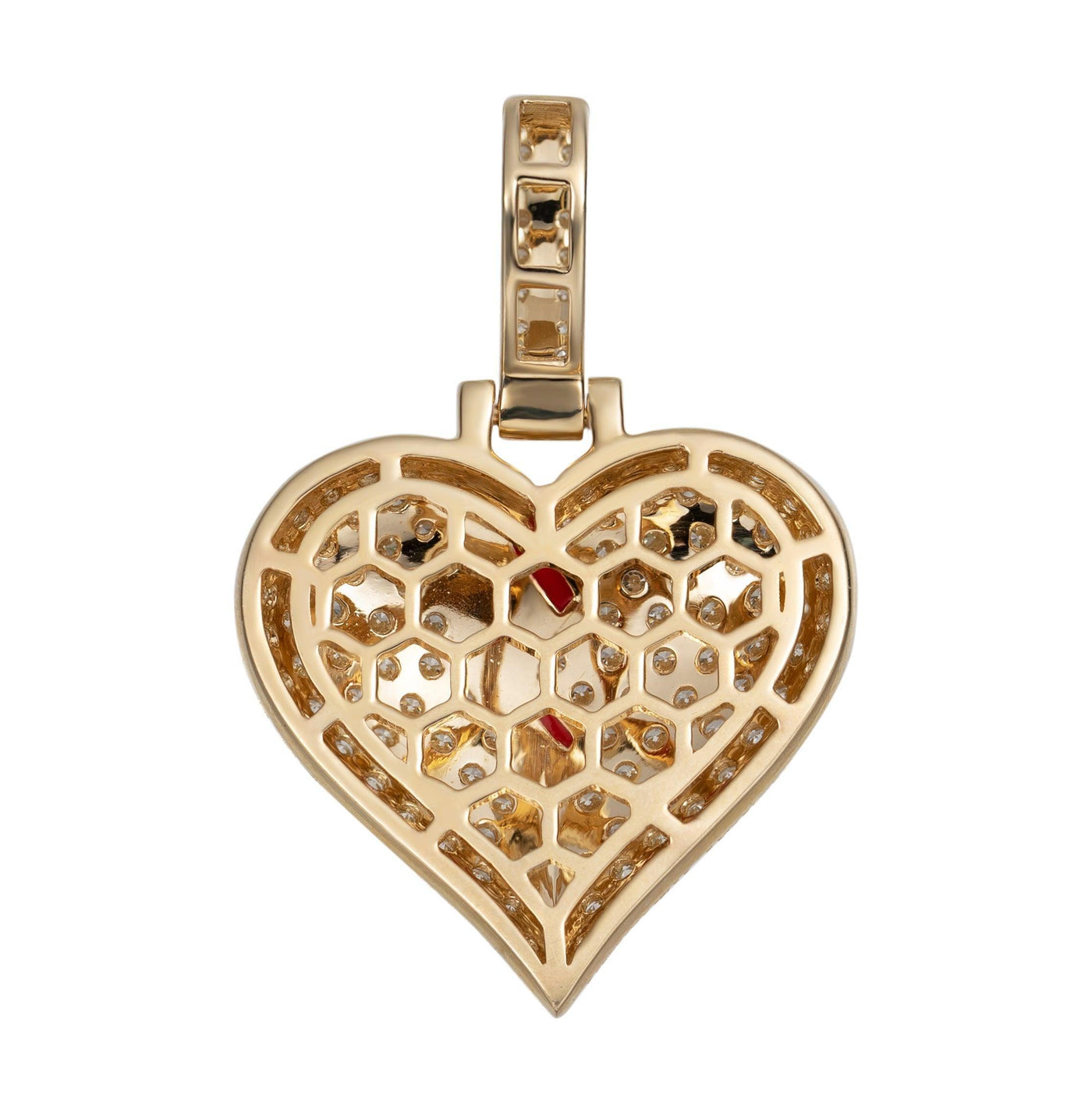 1 1/2" Broken Heart Diamond Pendant 2.64ct 14K Yellow Gold - bayamjewelry