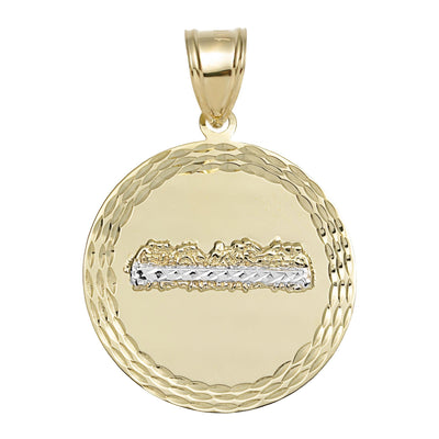 1 1/2" Diamond Cut Last Supper Medallion Pendant 10K Yellow Gold - bayamjewelry
