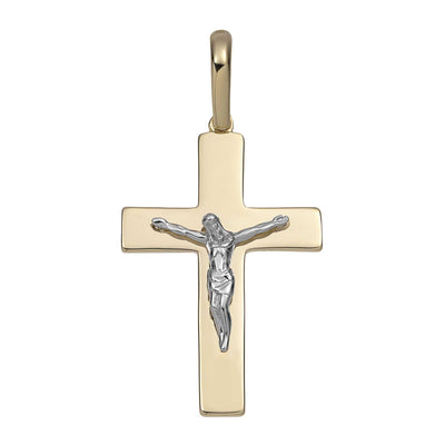 1 1/2" Jesus Cross Crucifix Pendant Solid 14K Yellow Gold - bayamjewelry