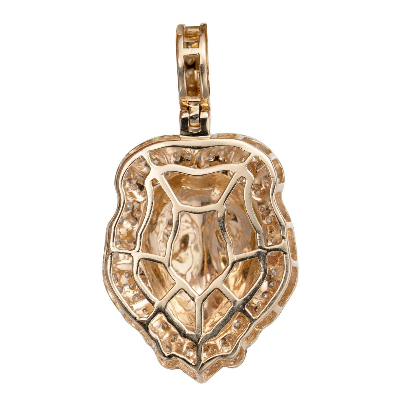 1 1/2" Men's Lion Head Diamond Pendant 2.05ct 14K Yellow Gold - bayamjewelry
