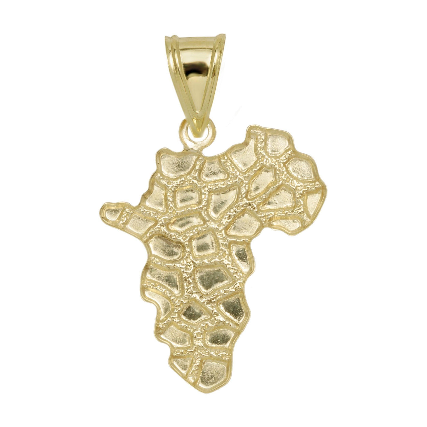 1 1/2" Nugget Charm Pendant Solid 10K Yellow Gold - bayamjewelry