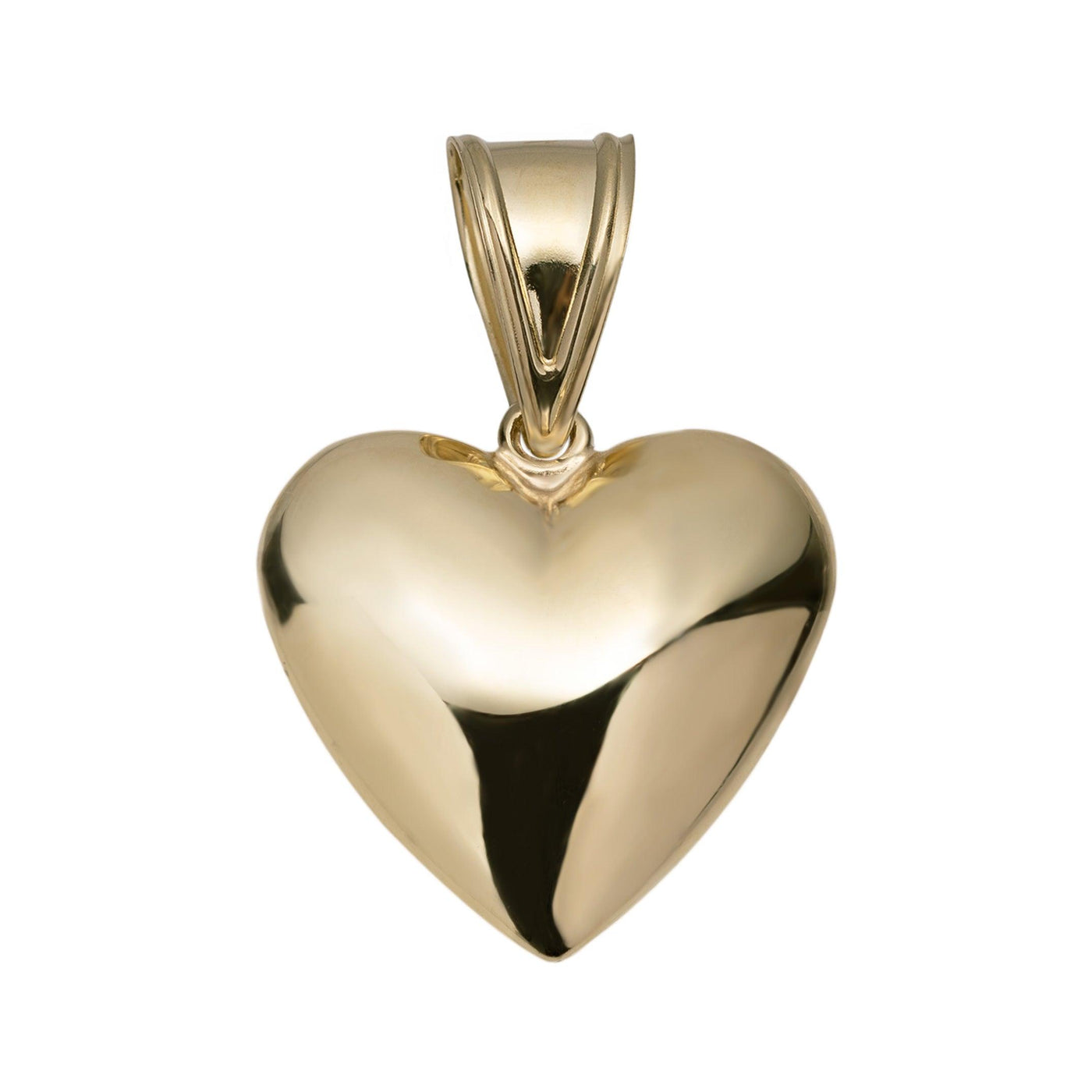 1 1/2" Reversible Heart Pendant 10K Yellow Gold - bayamjewelry