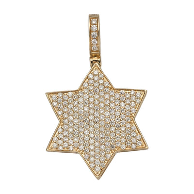 1 1/2" Star of David Diamond Pendant 1.58ct 14K Yellow Gold - bayamjewelry