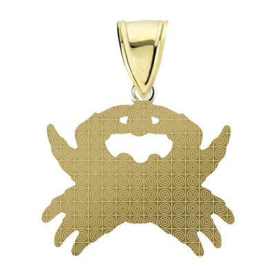 1 1/4" Crab Insect Animal Ruby Diamond Cut Pendant 10K Yellow Gold - bayamjewelry