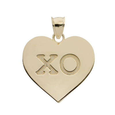 1 1/4" XO Heart Medallion Pendant 10K Yellow Gold - bayamjewelry