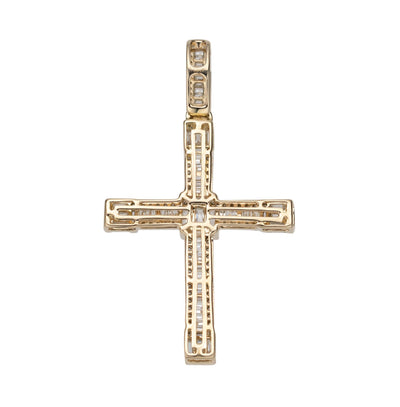 1 3/4" Cross Diamond Pendant 1.63ct 14K Yellow Gold - bayamjewelry