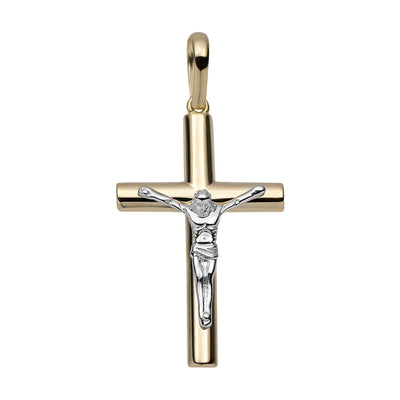 1 3/4" Jesus Cross Crucifix Pendant Solid 14K Yellow Gold - bayamjewelry