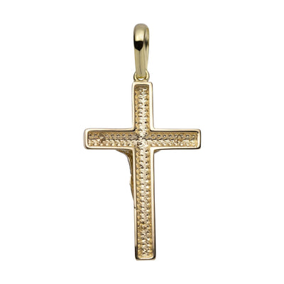 1 3/4" Jesus Cross Crucifix Pendant Solid 14K Yellow Gold - bayamjewelry