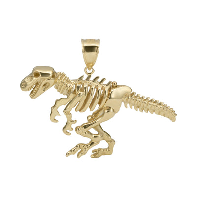 1 3/4" T-Rex Dinosaur Pendant Solid 10K Yellow Gold - bayamjewelry
