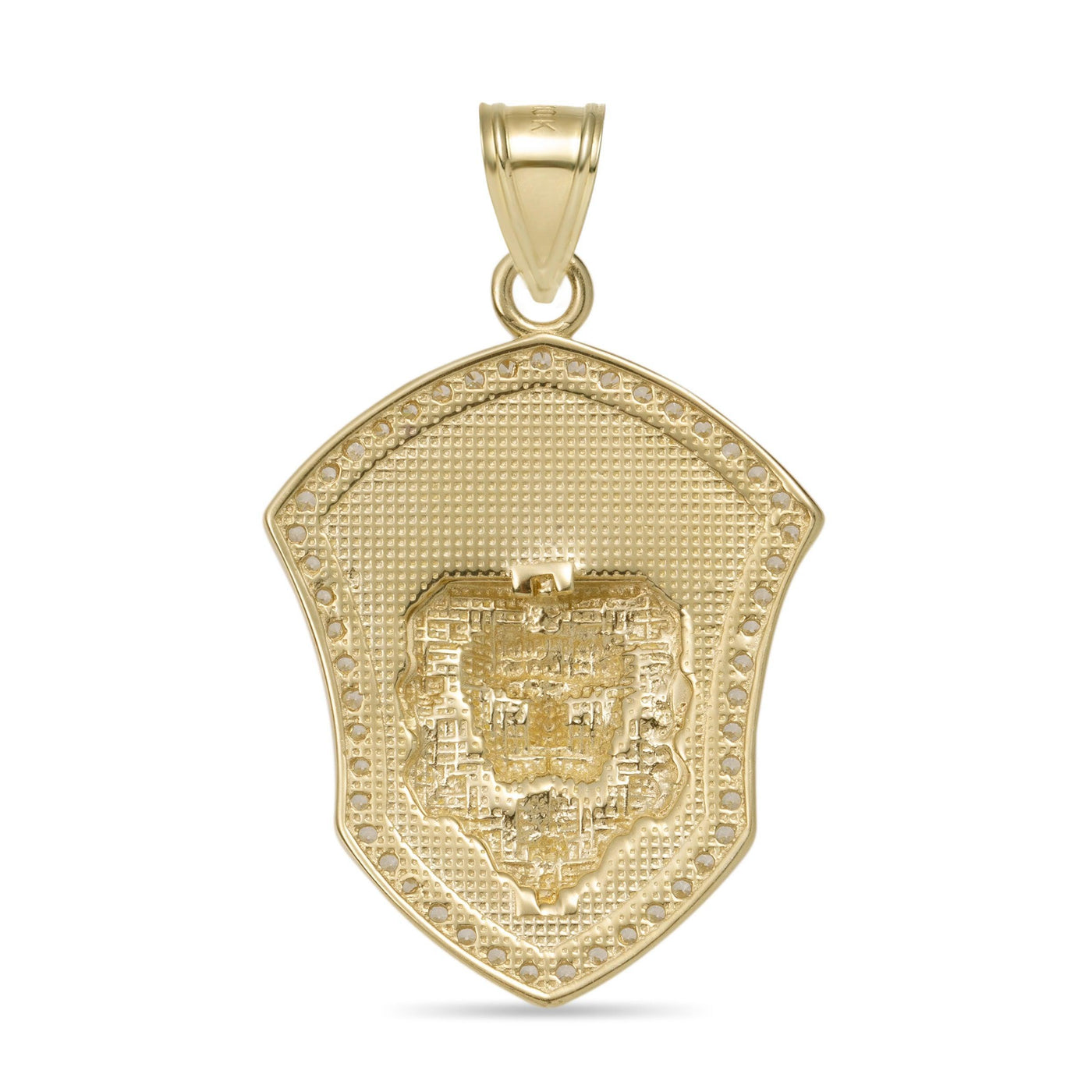 1 3/8" CZ Lion King Medallion Pendant 10K Yellow Gold - bayamjewelry