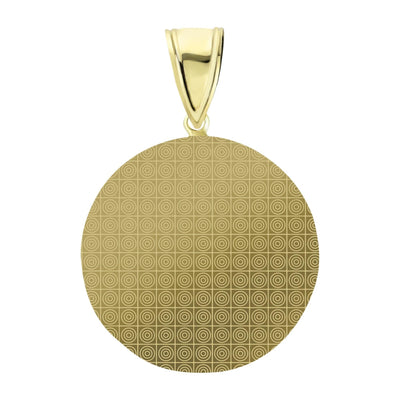 1 3/8" Jesus Head Diamond Cut Round Medallion Pendant 10K Yellow Gold - bayamjewelry