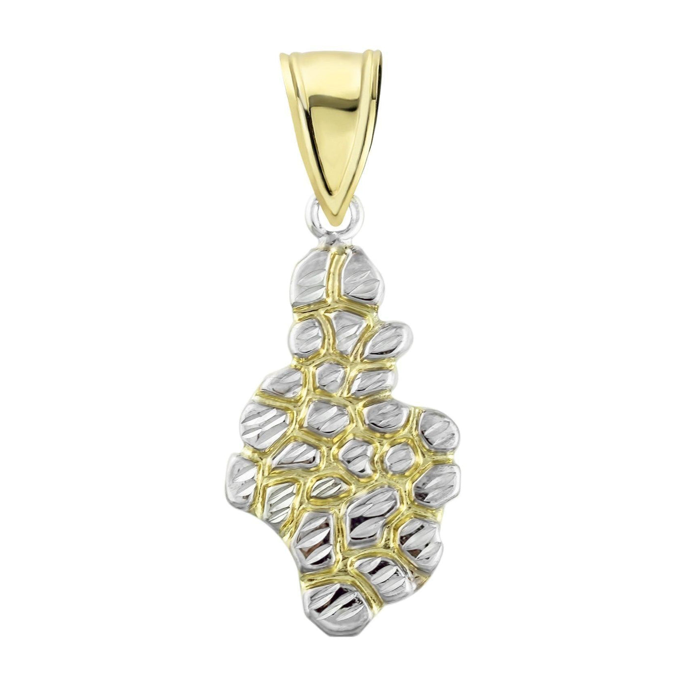 1 3/8" Nugget Charm Pendant 10K Yellow Gold - bayamjewelry