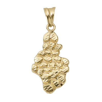 1 3/8" Nugget Charm Pendant 10K Yellow Gold - bayamjewelry