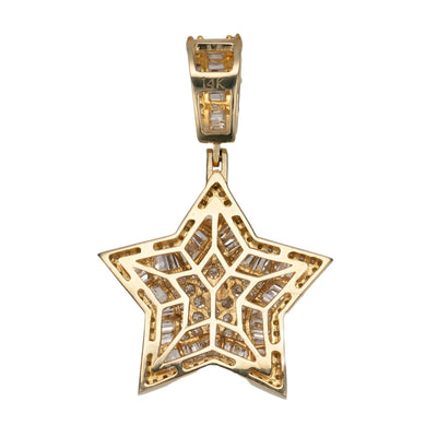 1 3/8" Star Diamond Pendant 1.75ct 14K Yellow Gold - bayamjewelry