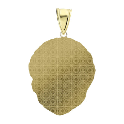 1.5" Men's Diamond Cut Lion Head Charm Pendant 10K Yellow Gold - bayamjewelry