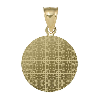 1" Textured Guardian Angel Medallion Pendant 10K Yellow Gold - bayamjewelry