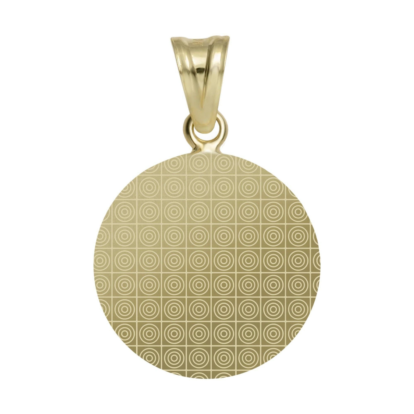 1" Textured Saint Christopher Protect Us Medallion Pendant 10K Yellow Gold - bayamjewelry