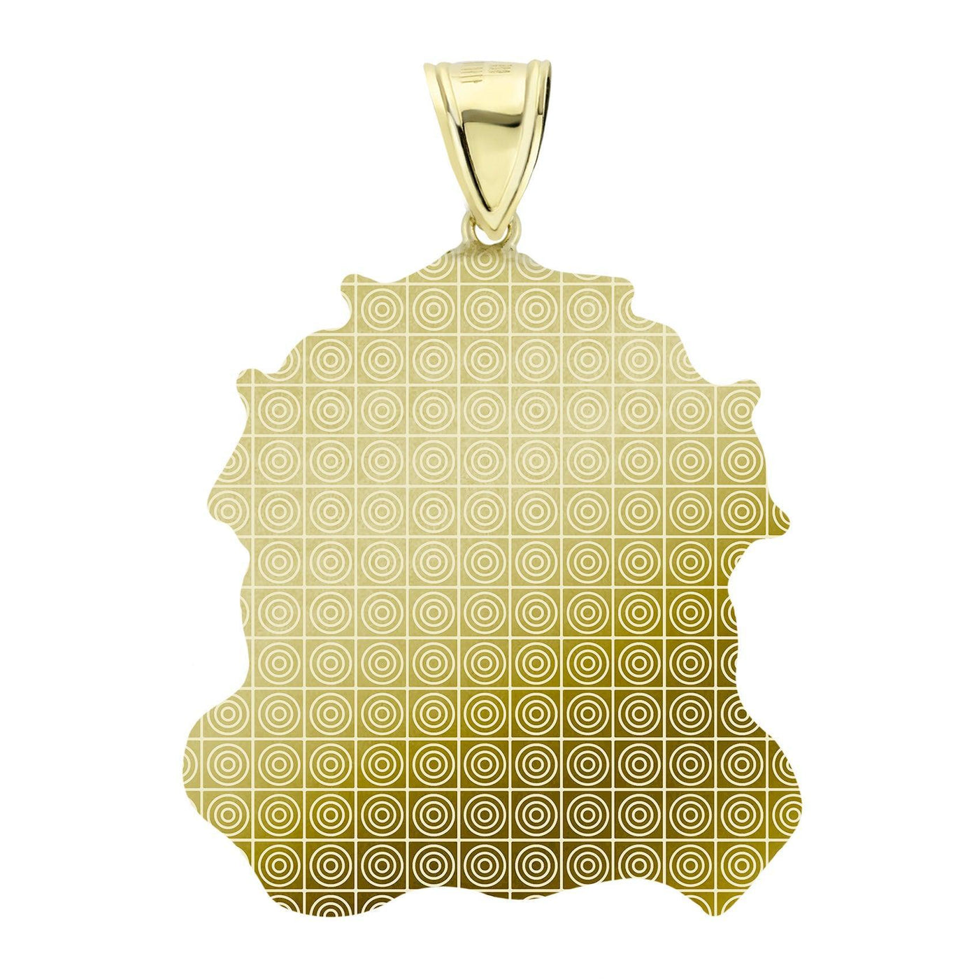 2 1/4" Huge Mens Diamond Cut Jesus Head Charm Pendant 10K Yellow Gold - bayamjewelry