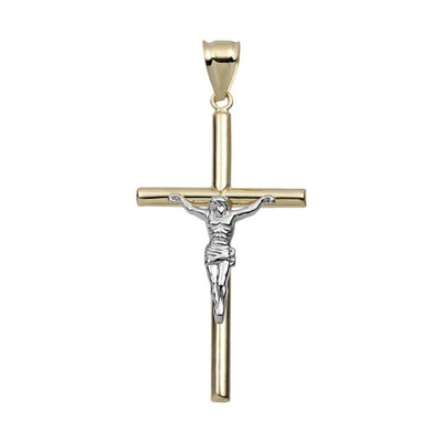 2 1/4" Jesus Crucifix Cross Pendant 14K Yellow Gold - bayamjewelry