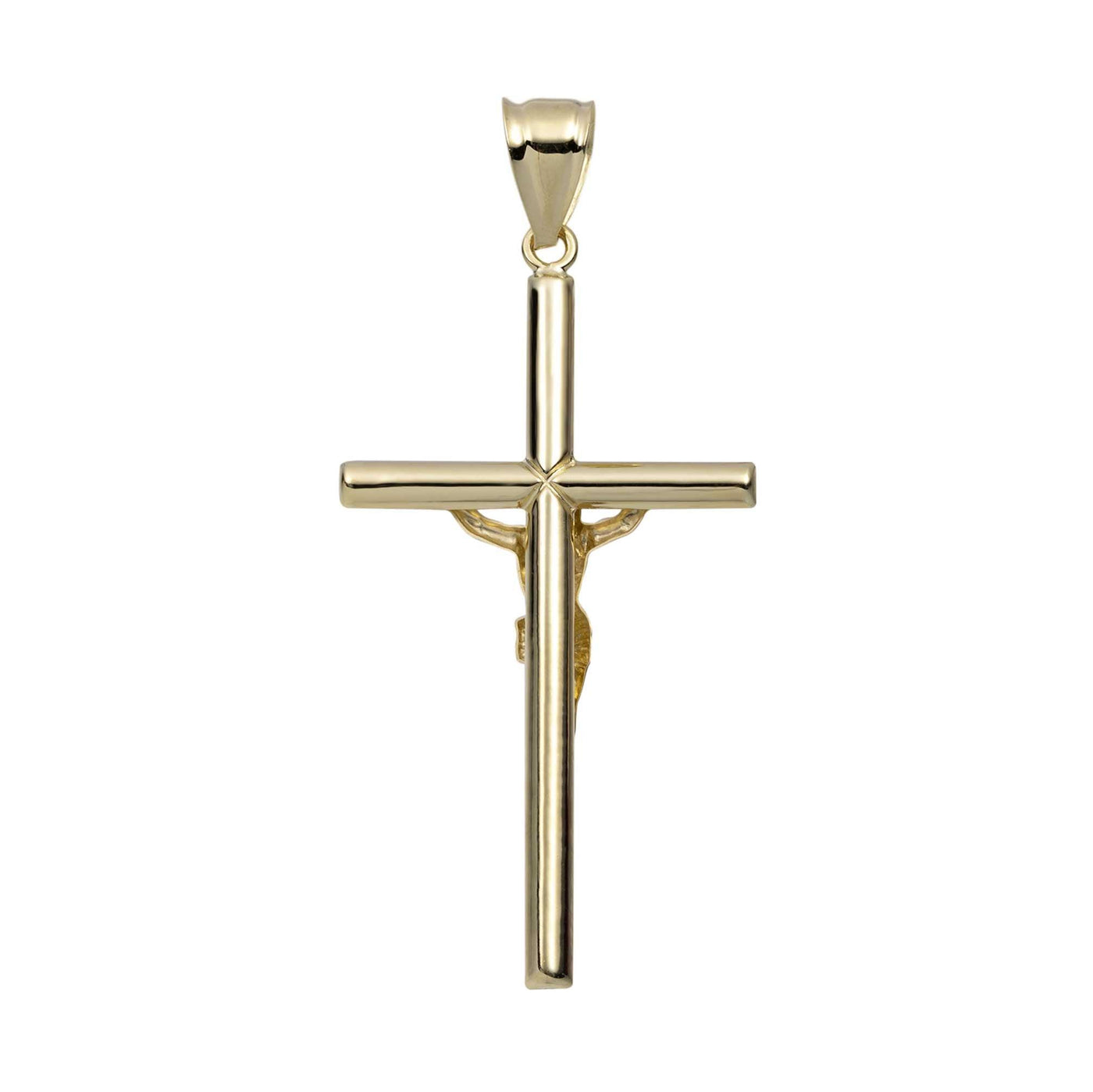 2 1/4" Jesus Crucifix Cross Pendant 14K Yellow Gold - bayamjewelry