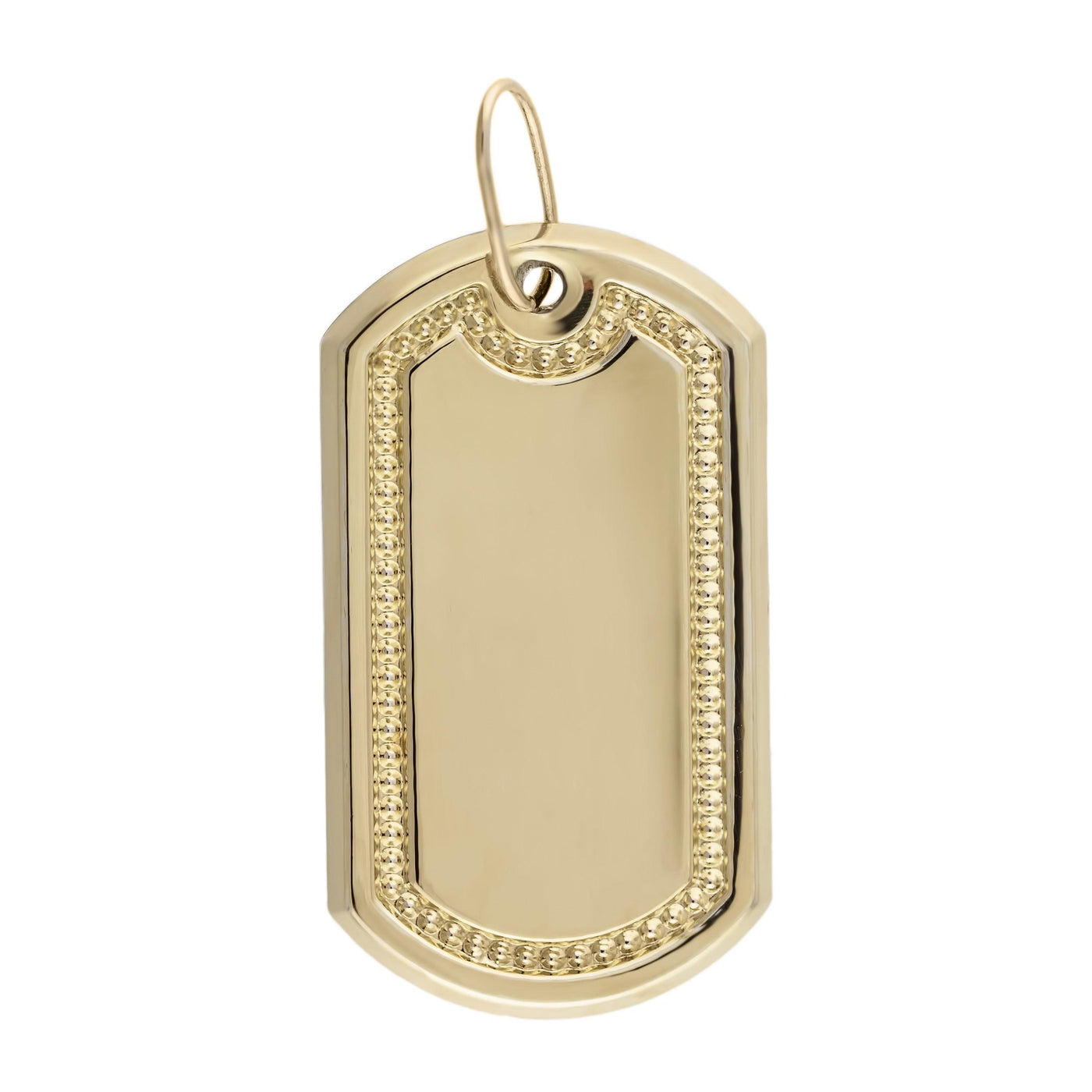 2.25" Dog Tag Plain Charm Pendant 10K Yellow Gold Great Gift! - bayamjewelry